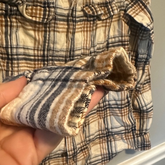 George Tan and Black Plaid Button Down Shirt - Picture 5 of 12